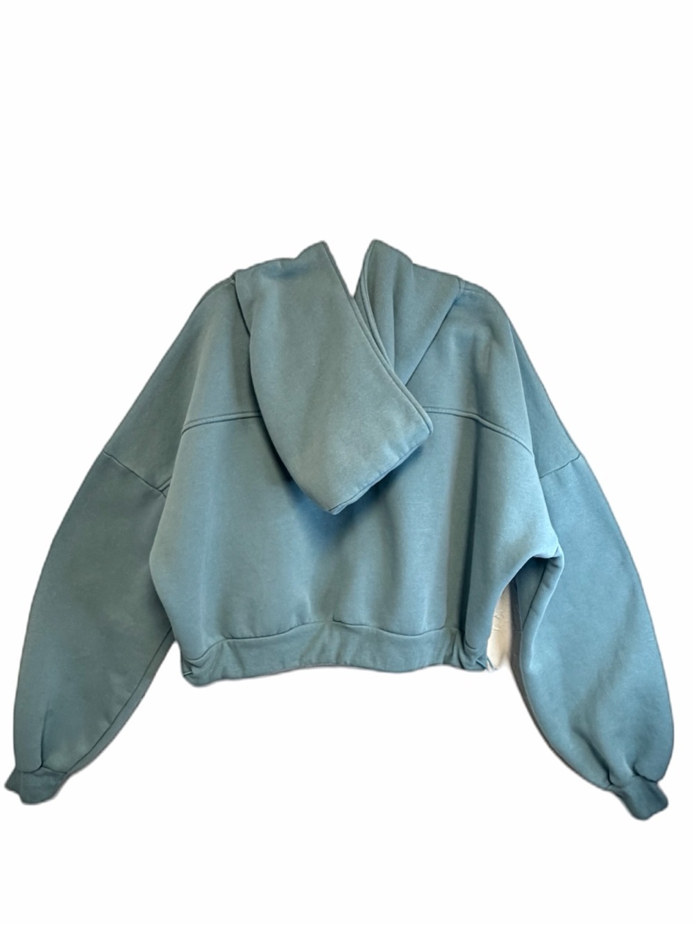 Blogilates Light Blue Half-Zip Cozy Pullover Balloon Sleeves Cropped Hoodie - Picture 8 of 8